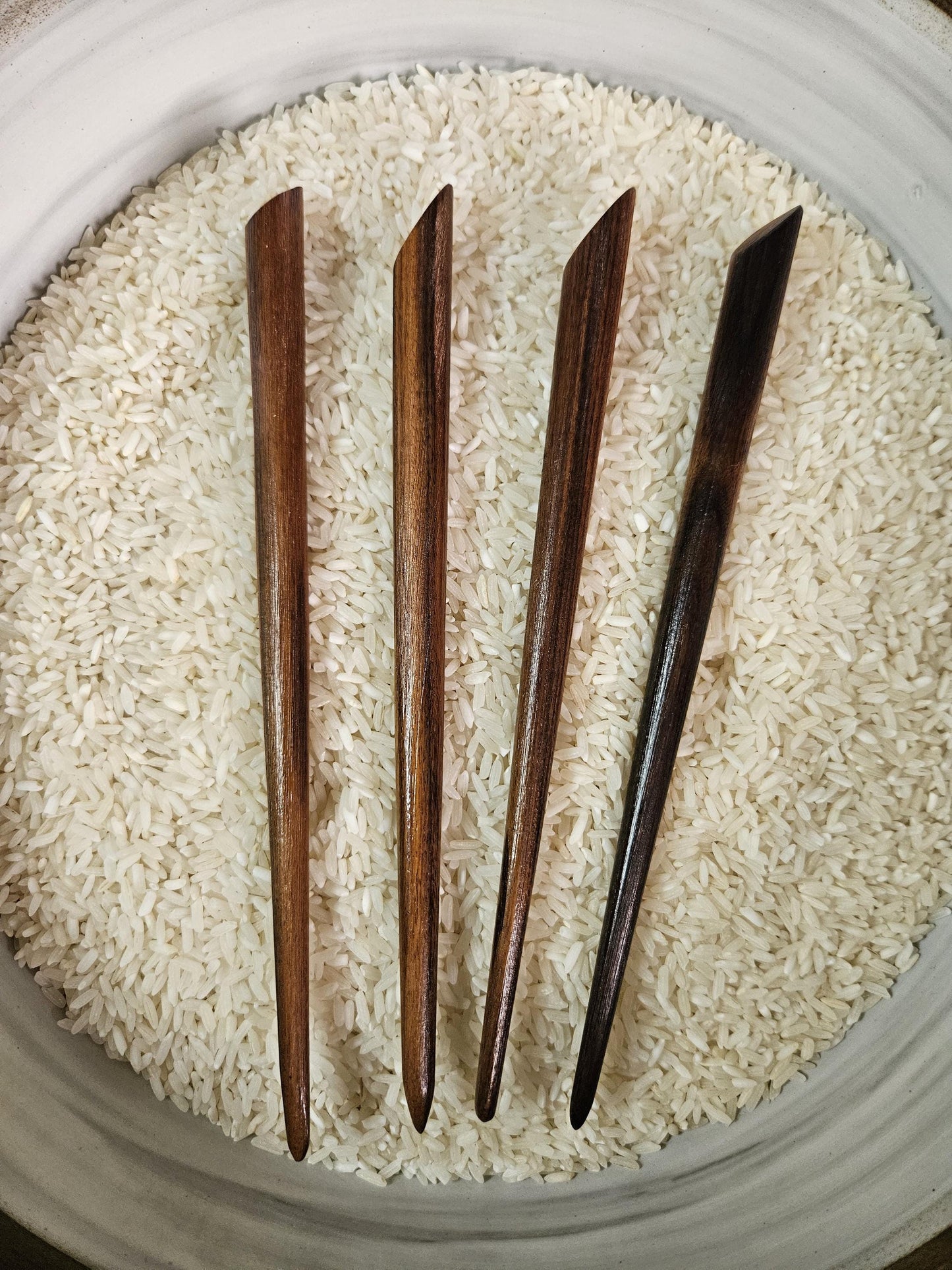 Bolivian Rosewood Handmade Hair Stick – Sloped Top Design | 8 Inch Exotic Wood Hairstick