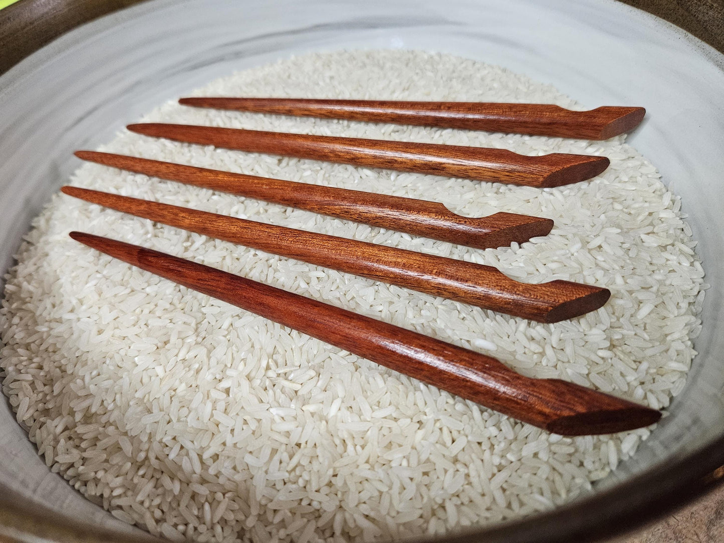 Bloodwood Handmade Hair Stick – Angled Top Wooden Hair Pin for Buns & Updos