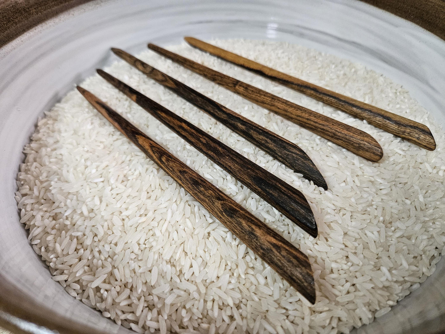 Bocote Wood Hair Stick – Handmade Sloped Top Hair Pin | Exotic Natural Wood Hairstick for Long Hair & Updos