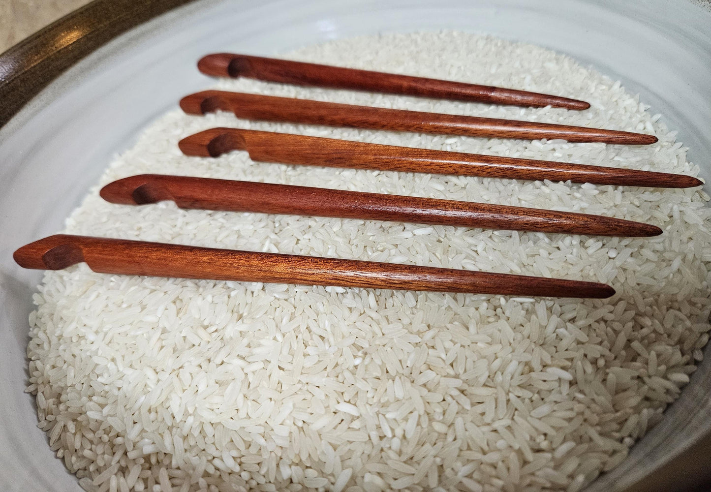 Bloodwood Handmade Hair Stick – Angled Top Wooden Hair Pin for Buns & Updos
