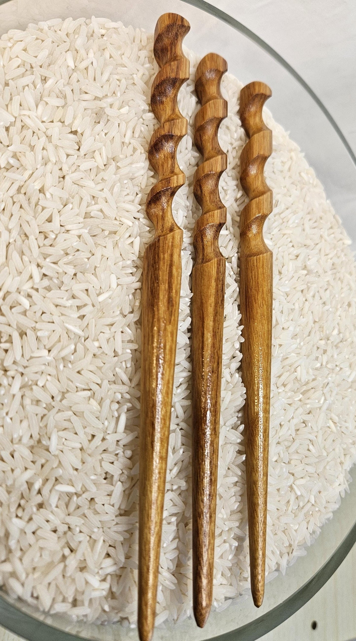Canarywood Helix Hair Stick 8" Spiral Updo Pin - Natural South American Wood Hair Accessory for All Hair Types