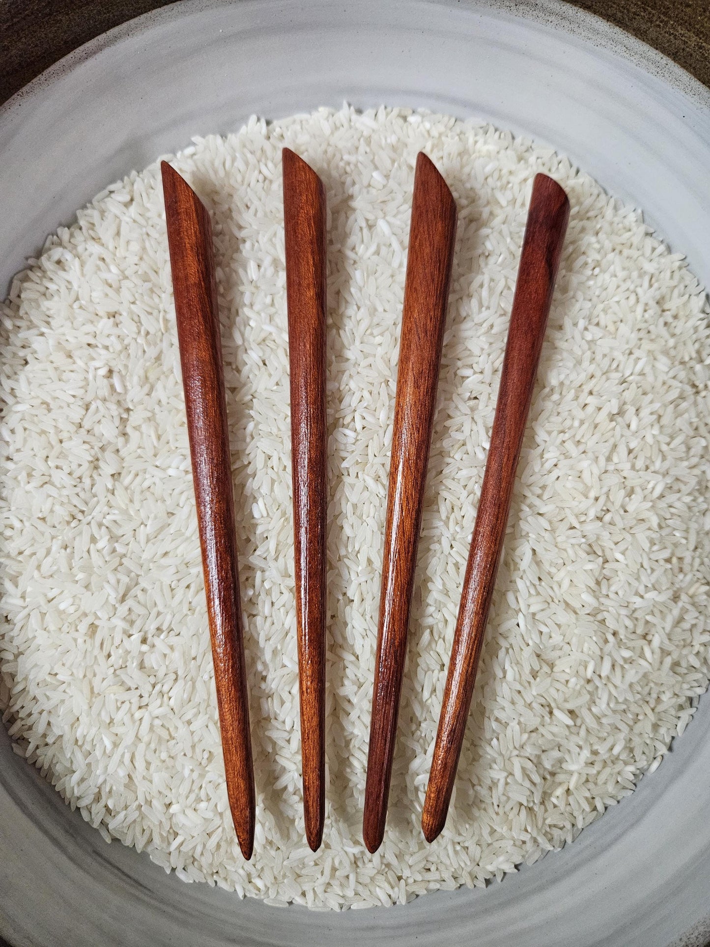 Bloodwood Handmade Hair Stick – Sloped Top Wooden Hair Pin for Updos & Buns