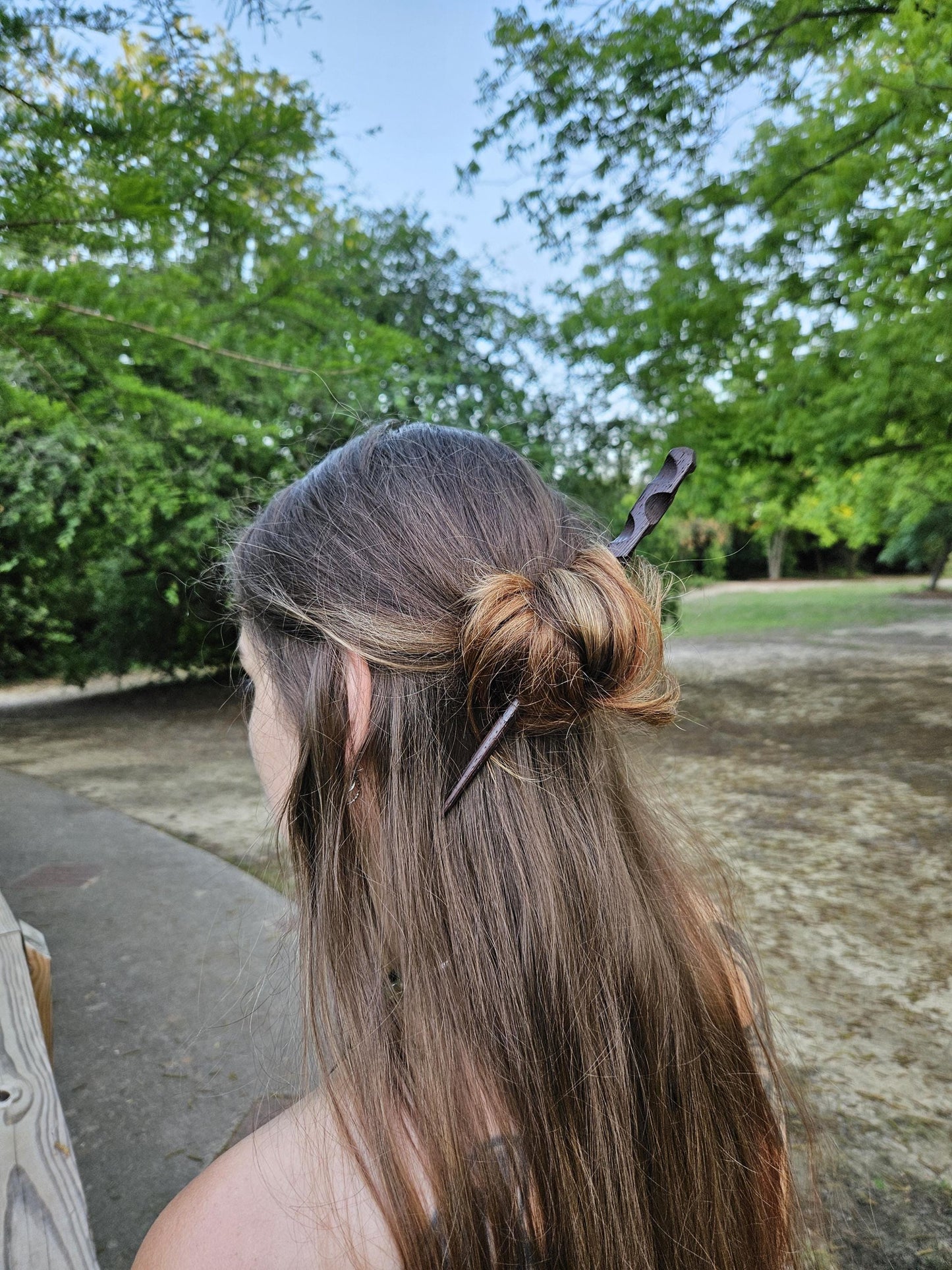 Canarywood Helix Hair Stick 8" Spiral Updo Pin - Natural South American Wood Hair Accessory for All Hair Types