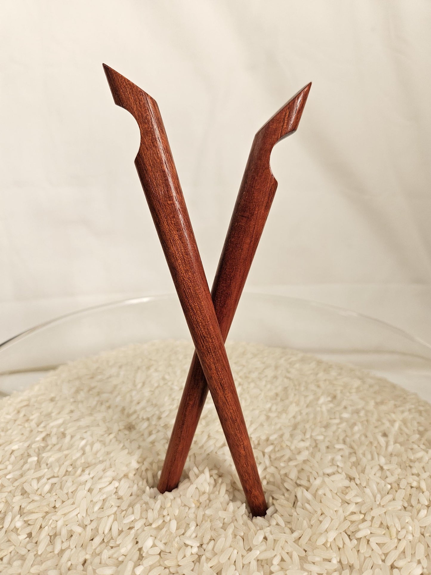 Bloodwood Handmade Hair Stick – Angled Top Wooden Hair Pin for Buns & Updos