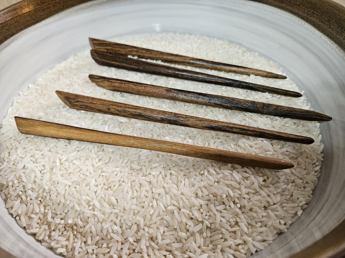 Bocote Wood Hair Stick – Handmade Sloped Top Hair Pin | Exotic Natural Wood Hairstick for Long Hair & Updos