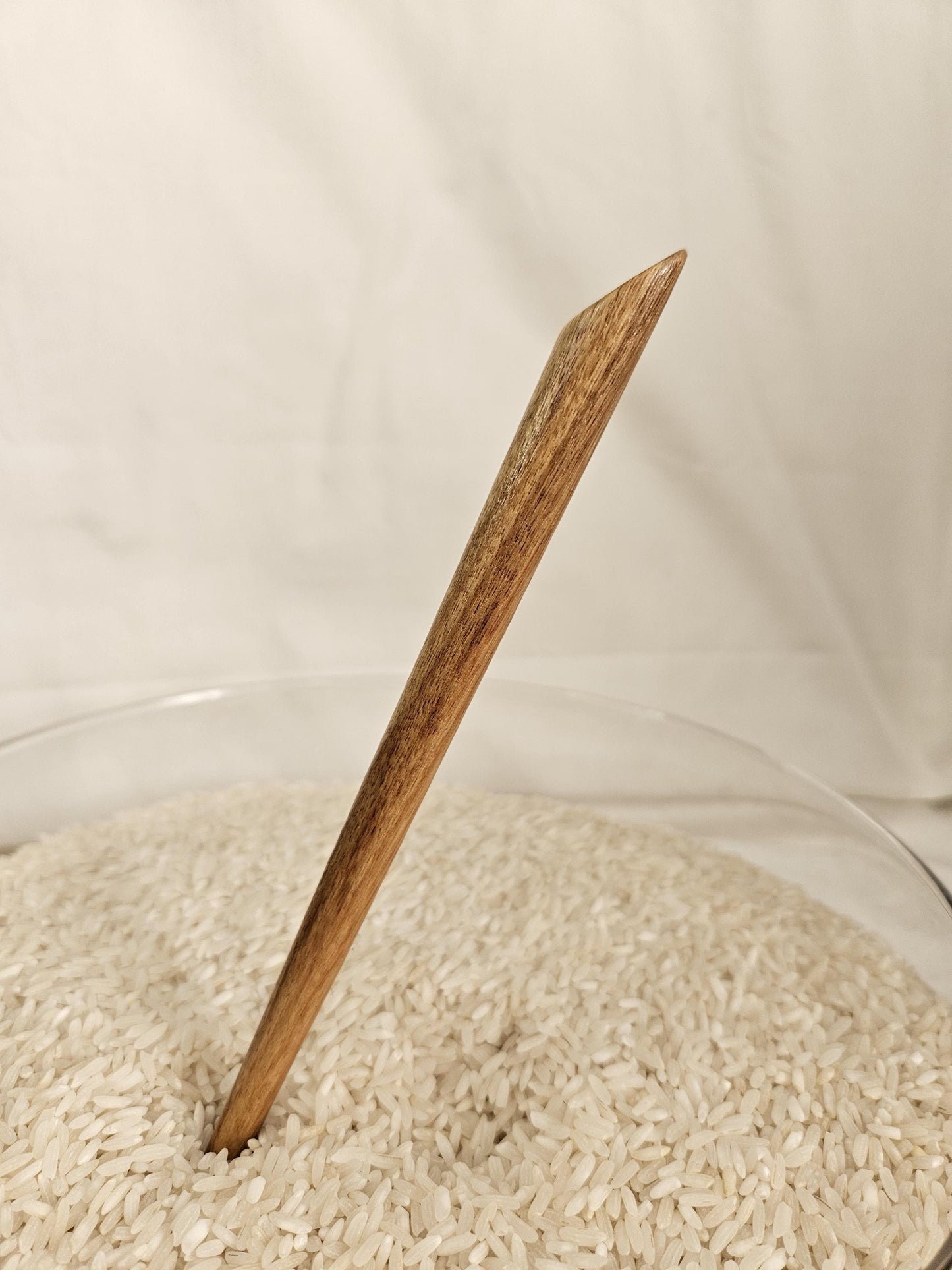 Handmade Canarywood Hair Stick – Sloped Top Design, 7.5–8” Long, Natural Exotic Wood Hair Accessory