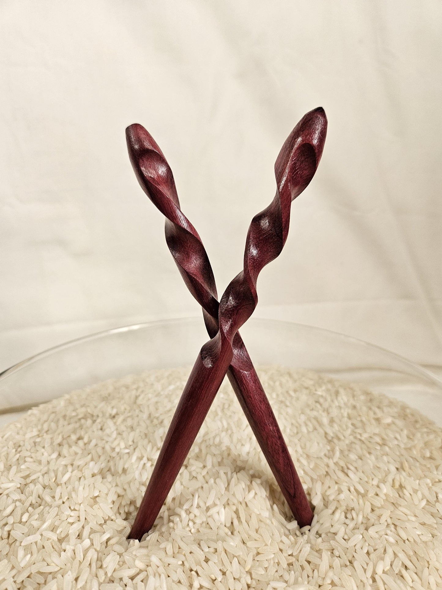 Purpleheart Wooden Hair Stick, Spiral Twisted Hair Pin for Stylish Buns and Updos, Handmade Natural Hair Accessory Gift
