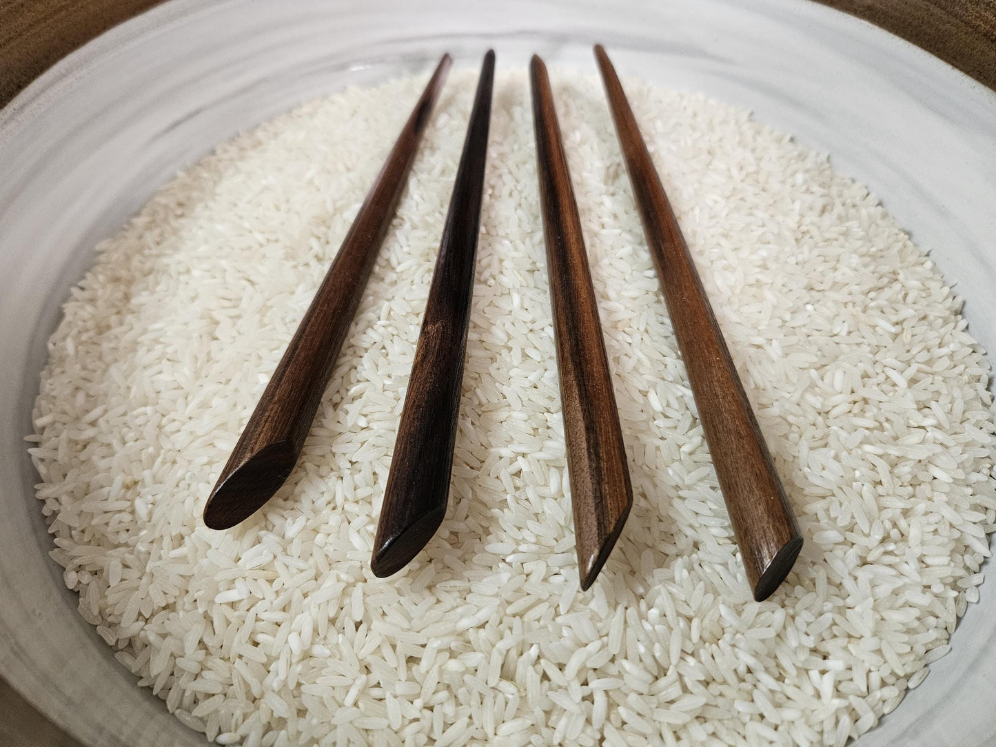Bolivian Rosewood Handmade Hair Stick – Sloped Top Design | 8 Inch Exotic Wood Hairstick