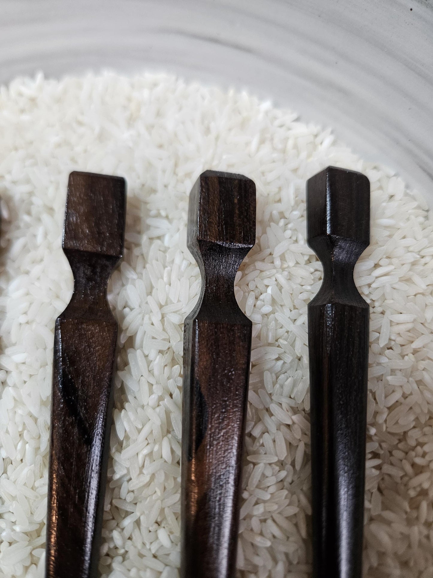 Ziricote Wood Hair Stick – Handmade Exotic Hair Pin for Buns & Updos | Dark Geometric Wooden Hairstick for Long Hair