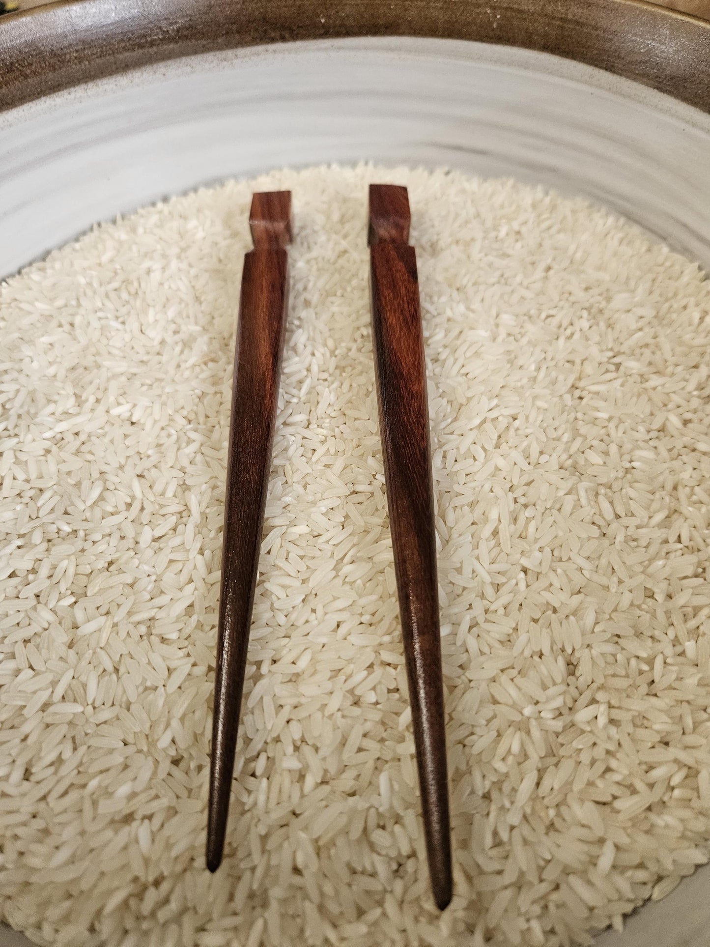 Katalox Wood Geometric Hair Stick – Handmade Wooden Bun Pin with Carved Neck | Minimalist Exotic Wood Hairstick for Updos