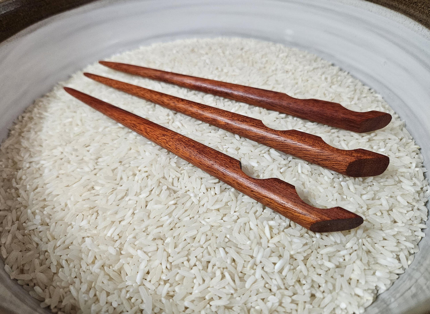 Bloodwood Hair Stick – Sculpted Geometric Design for Hair – Wooden Hair Fork – Handmade Exotic Wood Hair Accessory – Elegant Natural Gift