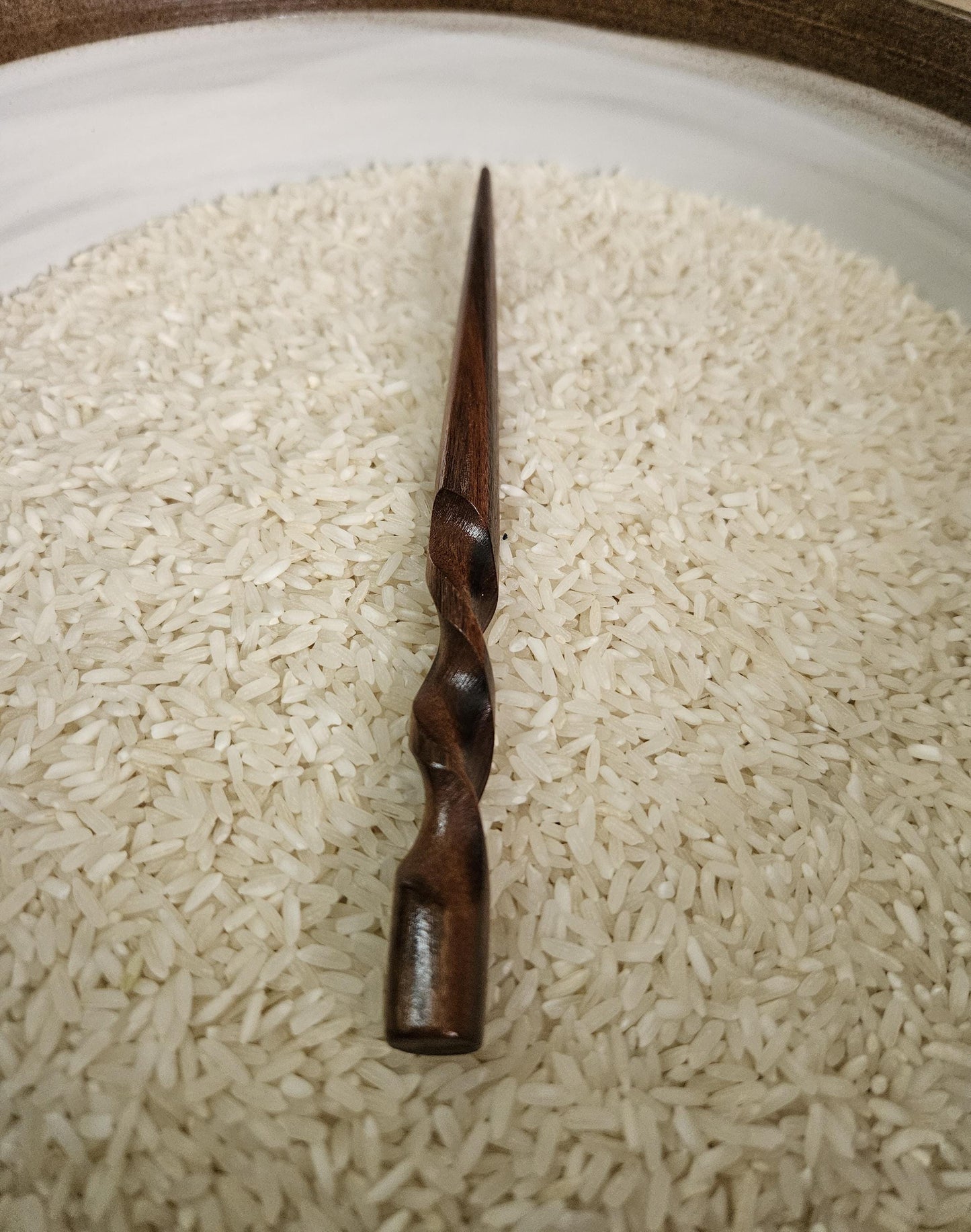 Bolivian Rosewood Handmade Spiral Hair Stick – Bolivian Rosewood Hair Pin for Bun & Updo | Exotic Wood Hairstick
