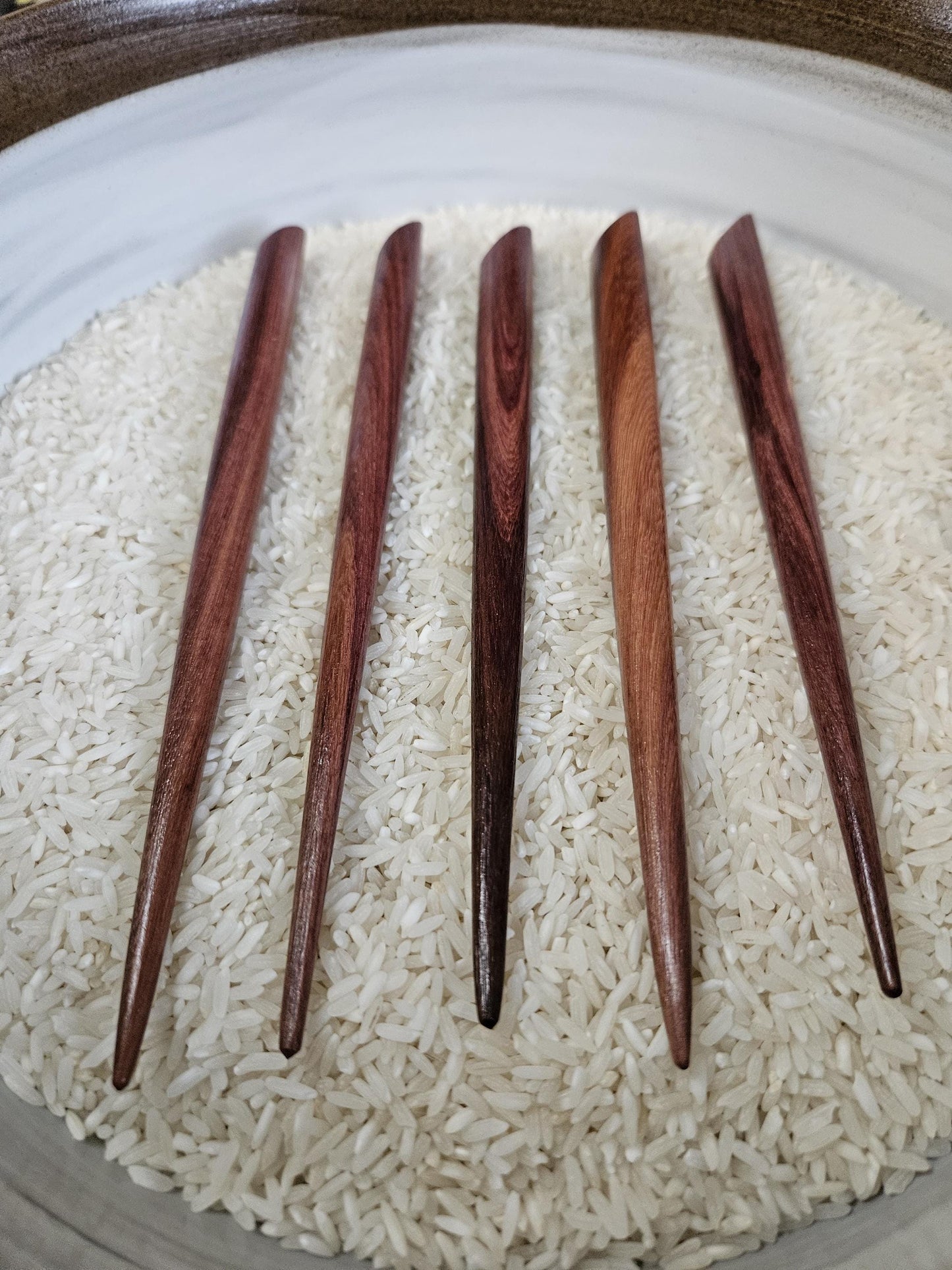 Katalox Wood Hair Stick – Handmade Angled Top Wooden Hair Pin for Buns & Long Hair | Minimalist Natural Hair Accessory