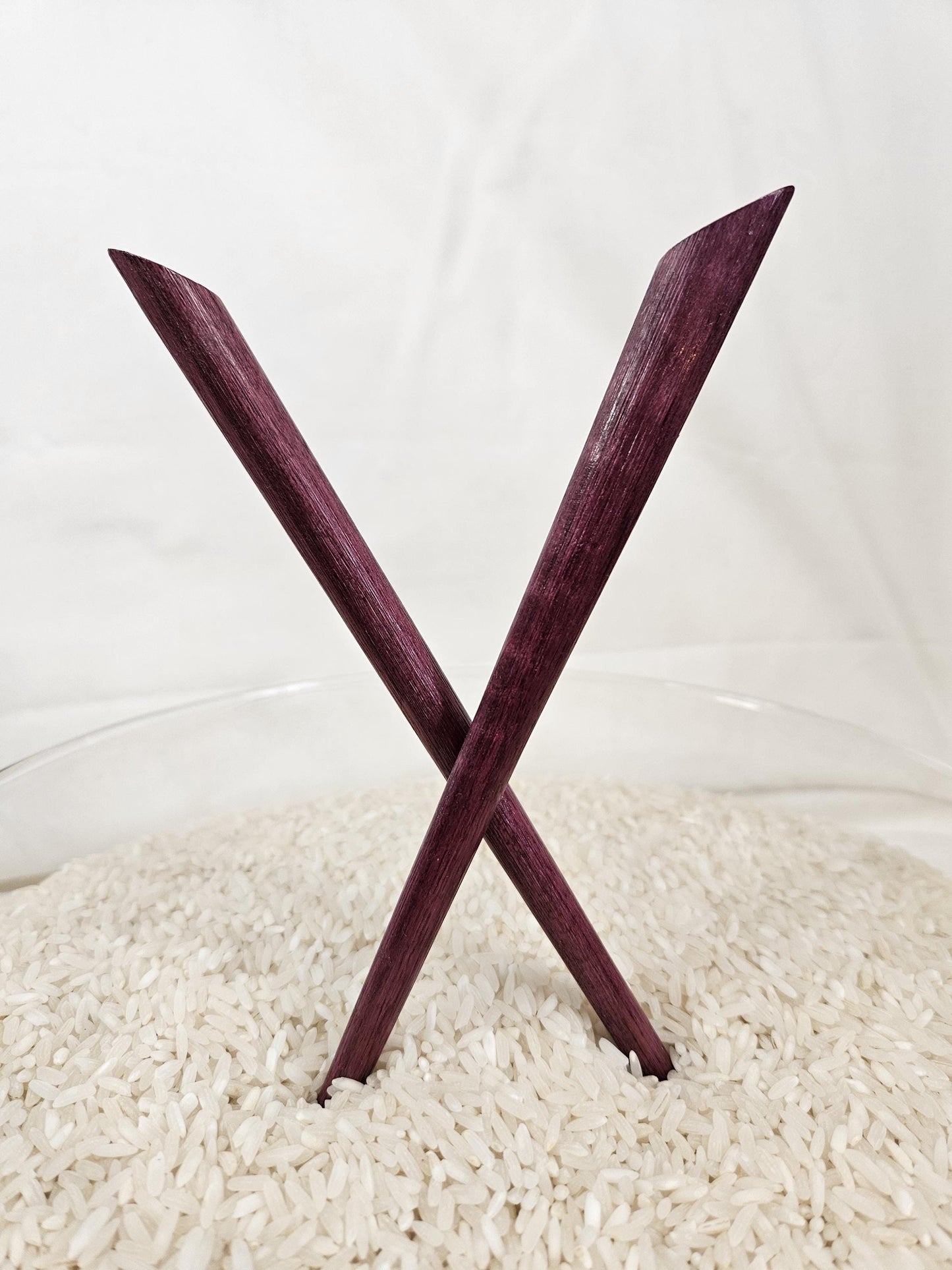 Purpleheart Wood Hair Stick – Handmade Angled Top Hair Pin for Buns & Updos | Natural Purple Wooden Hairstick for Long Hair