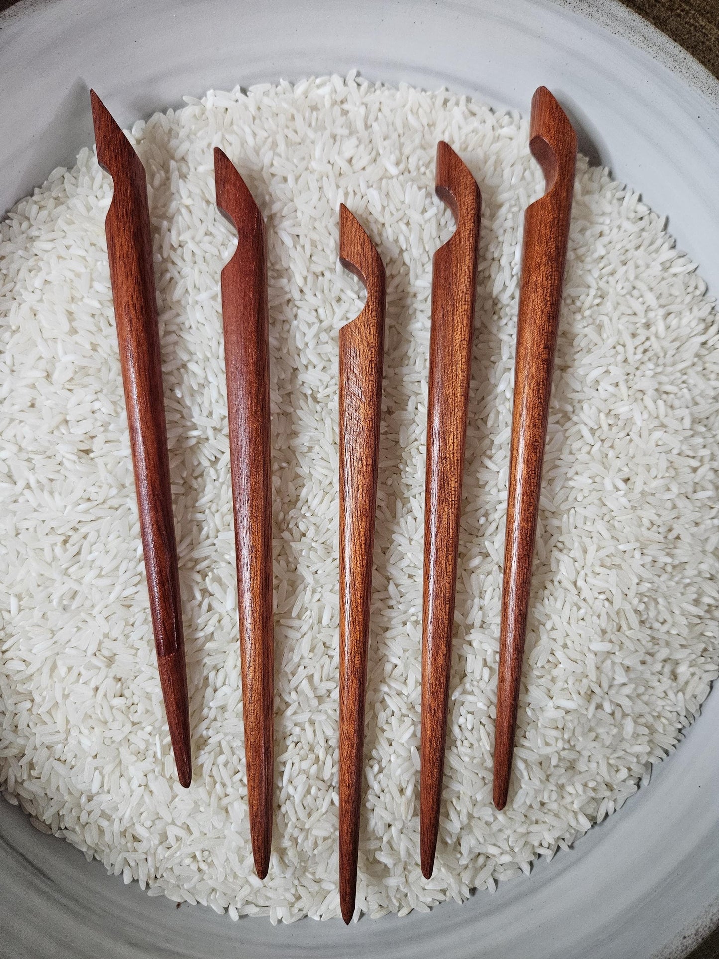 Bloodwood Handmade Hair Stick – Angled Top Wooden Hair Pin for Buns & Updos
