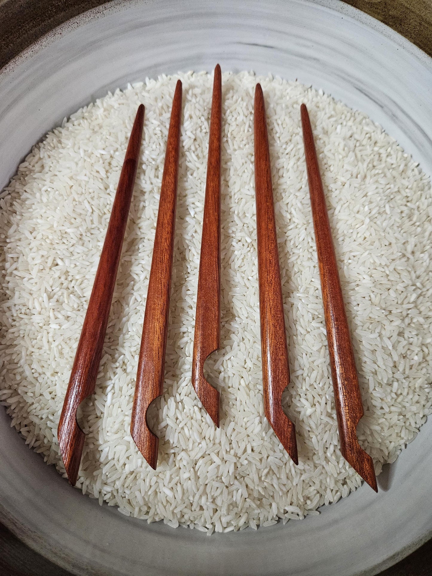 Bloodwood Handmade Hair Stick – Angled Top Wooden Hair Pin for Buns & Updos