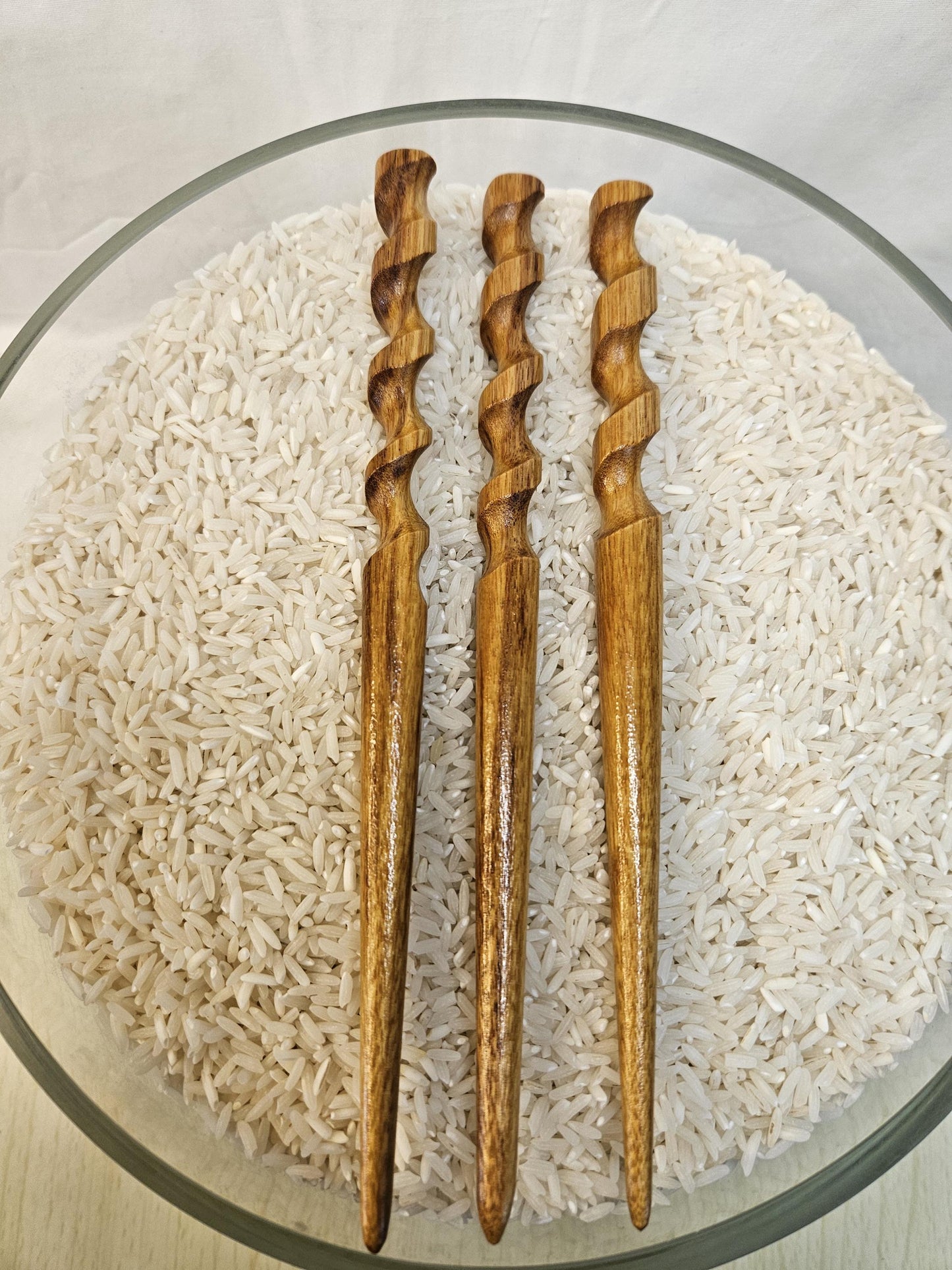 Canarywood Helix Hair Stick 8" Spiral Updo Pin - Natural South American Wood Hair Accessory for All Hair Types