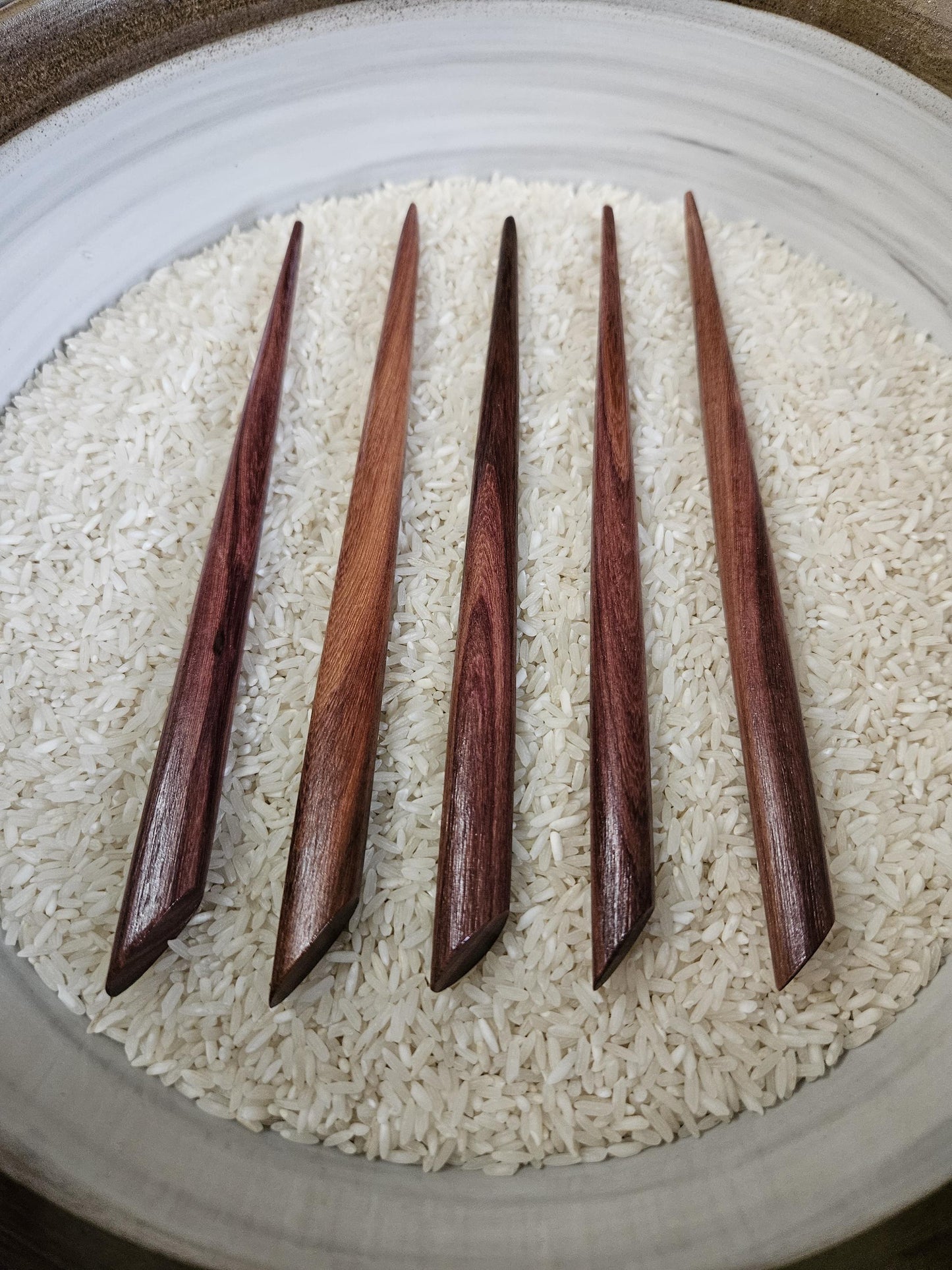 Katalox Wood Hair Stick – Handmade Angled Top Wooden Hair Pin for Buns & Long Hair | Minimalist Natural Hair Accessory