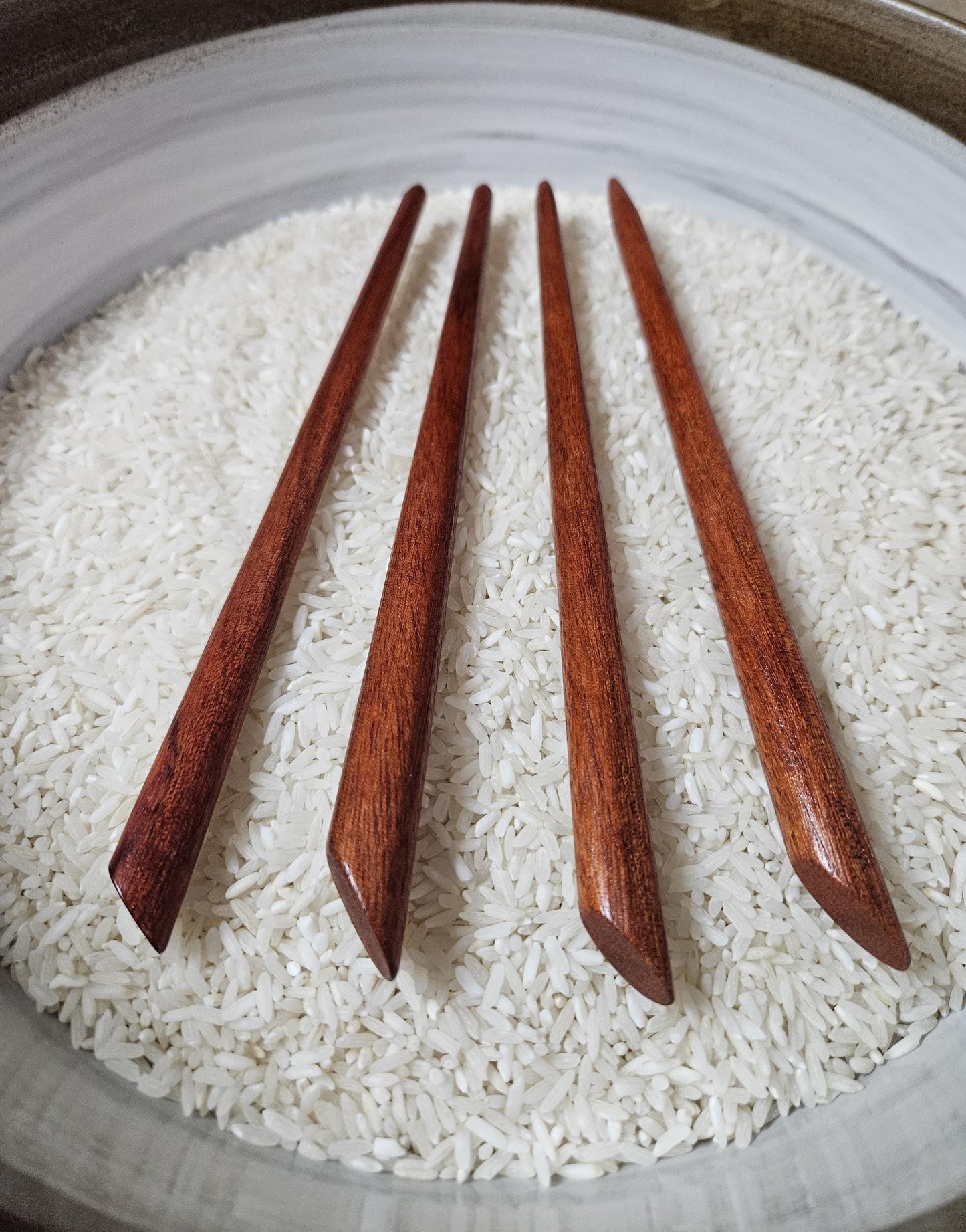 Bloodwood Handmade Hair Stick – Sloped Top Wooden Hair Pin for Updos & Buns