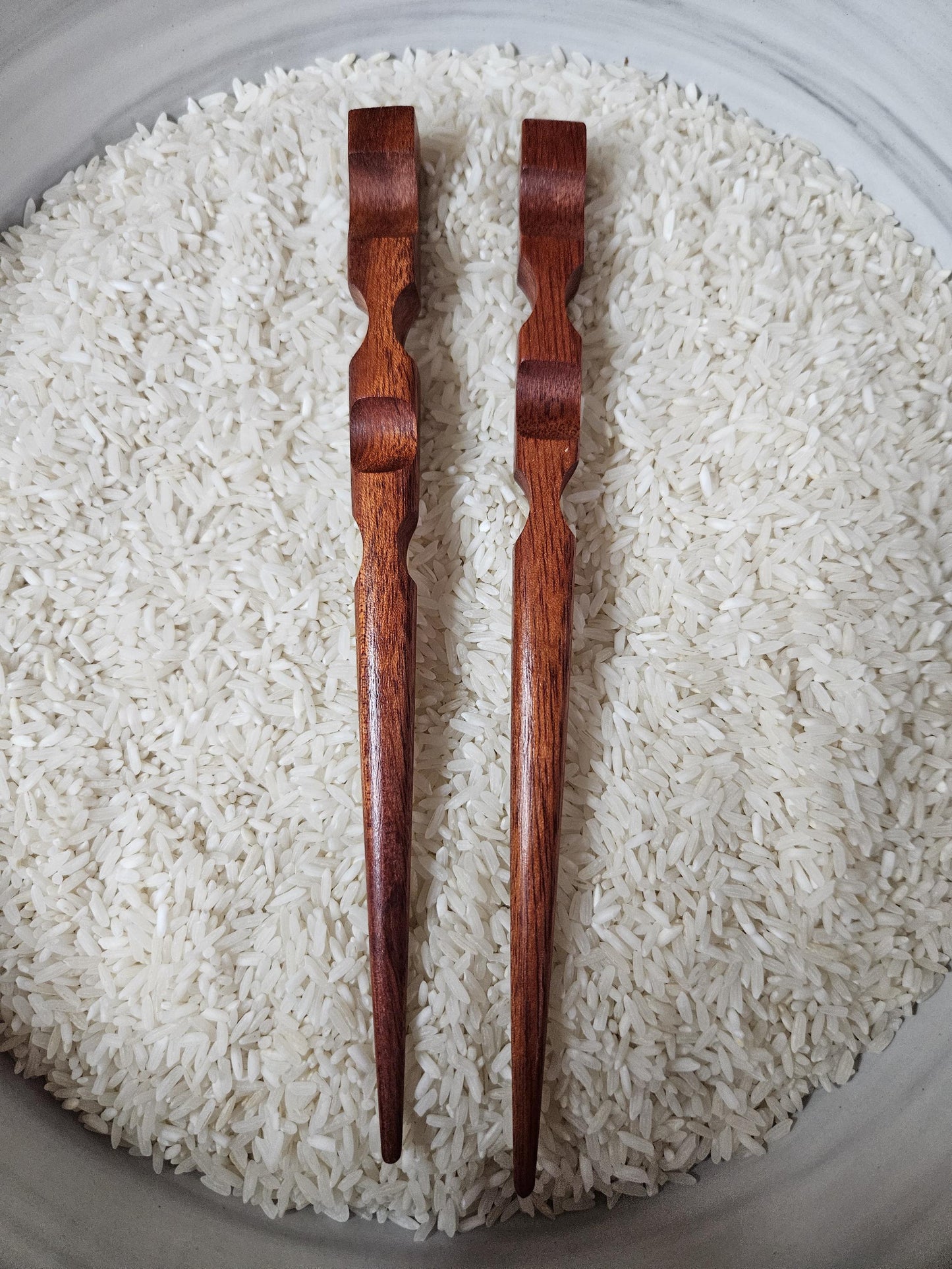 Bloodwood Handmade Hair Stick – Carved Wood Hair Pin for Buns, Updos, and Natural Hairstyles
