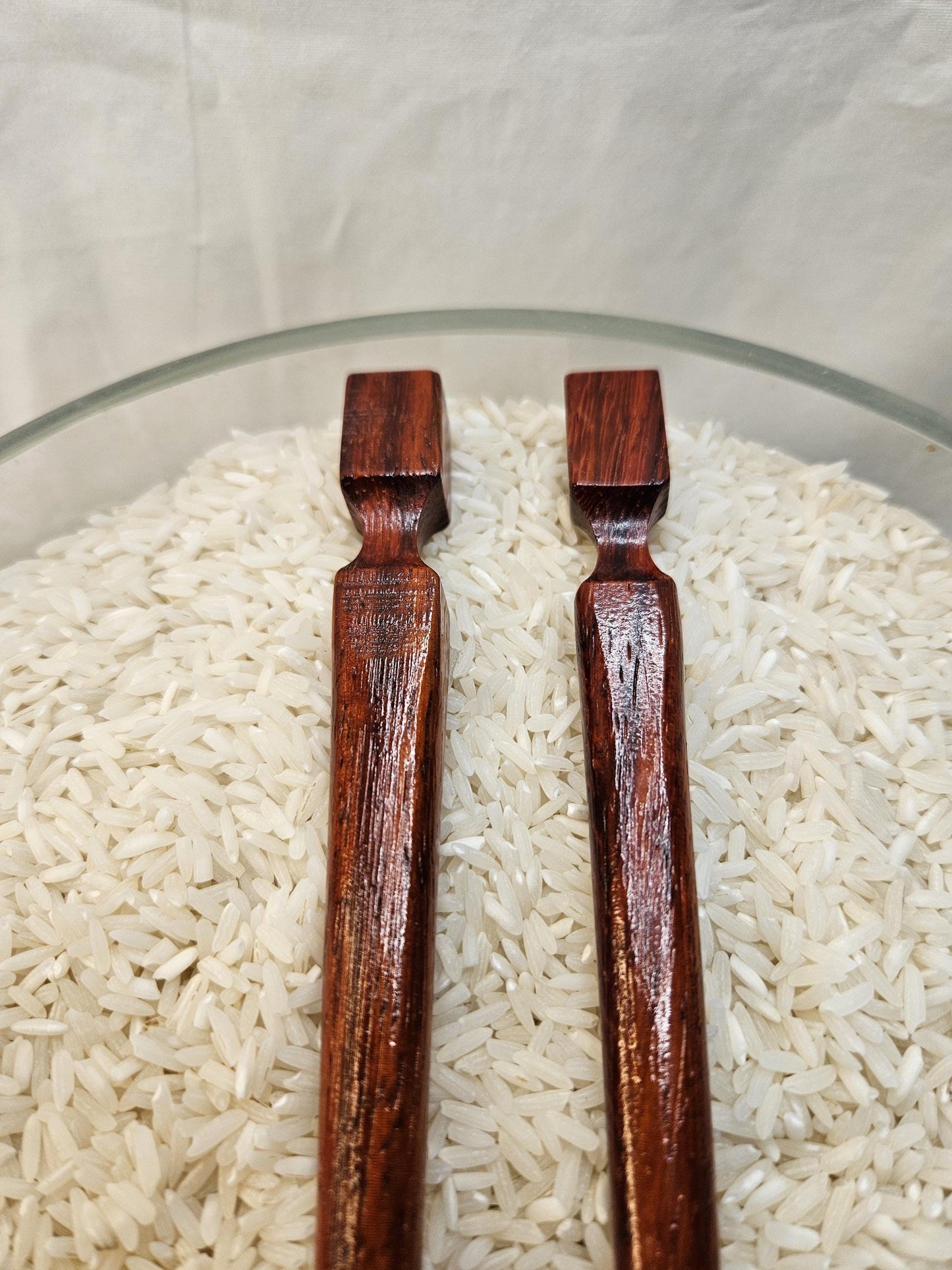 African Padauk Hair Stick 8" Geo-Top Updo Pin, Handmade Natural Finish, Geometric Cube Cap for All Hair Types