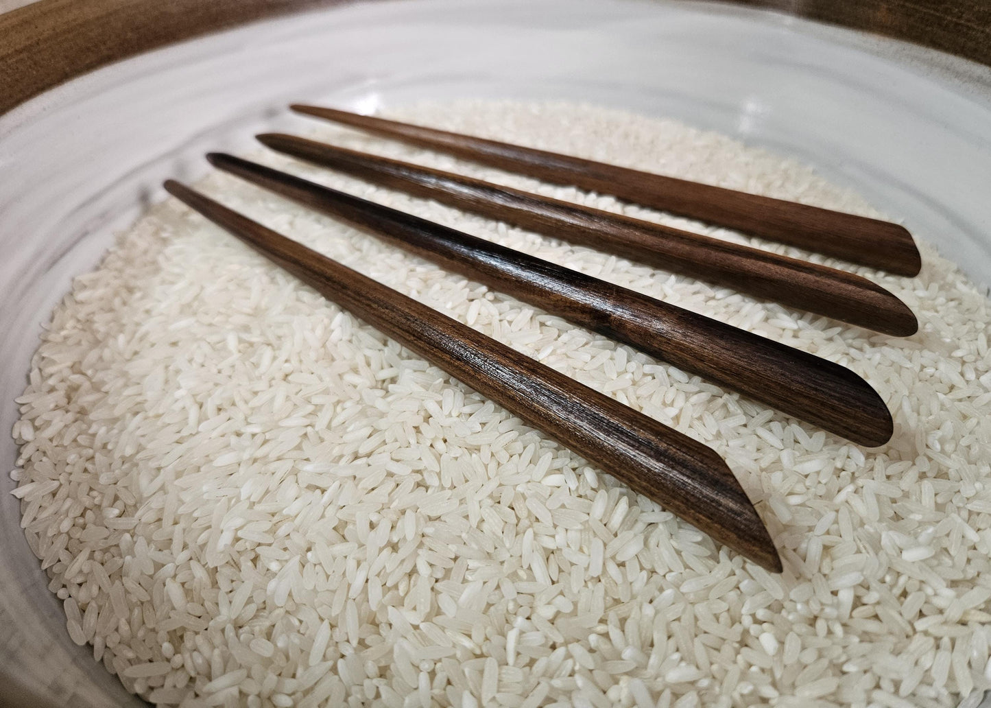 Bolivian Rosewood Handmade Hair Stick – Sloped Top Design | 8 Inch Exotic Wood Hairstick