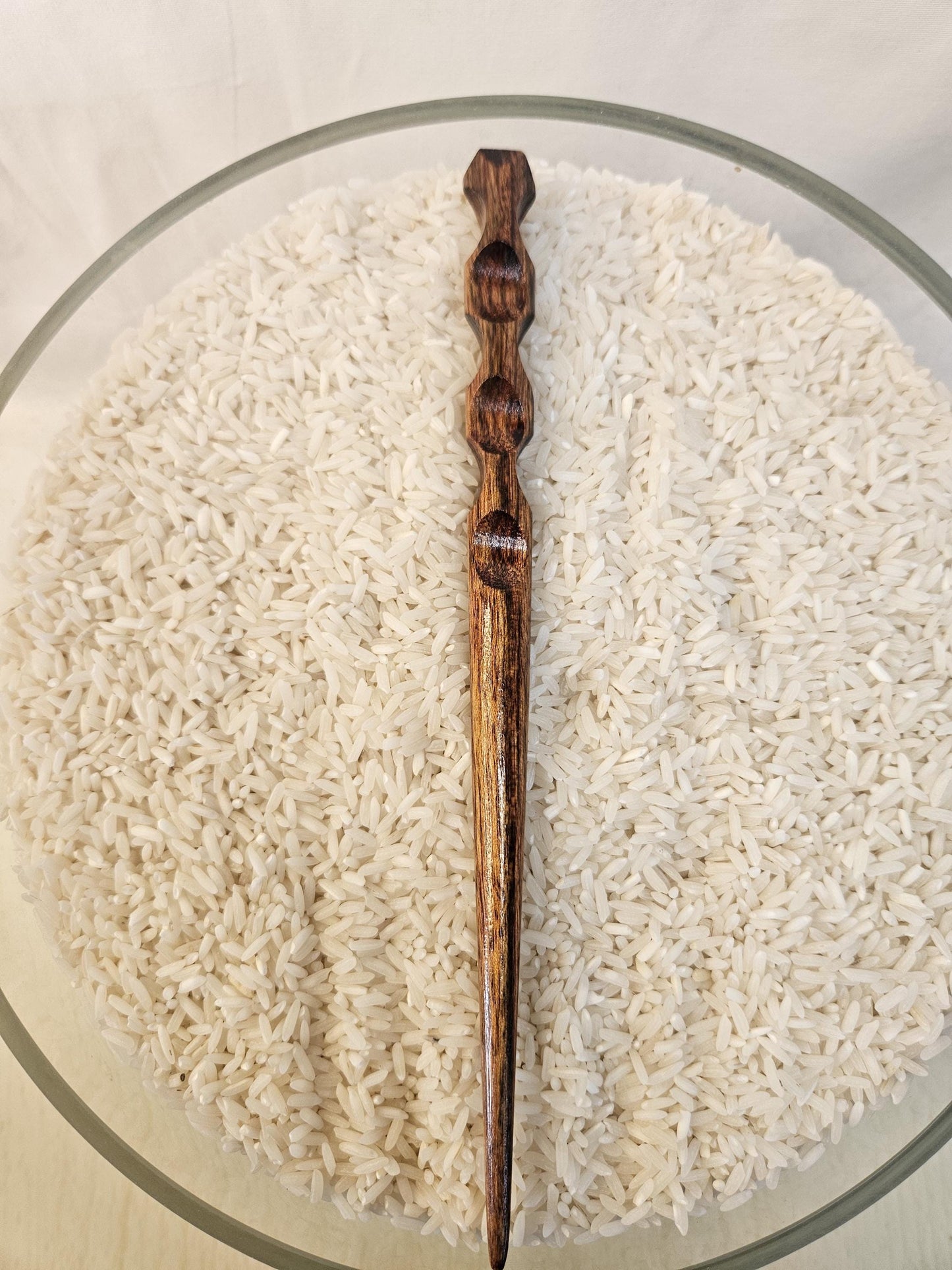 Caribbean Rosewood Hair Stick 8" Forest Groove Updo Pin Handmade Natural Finish for All Hair Types