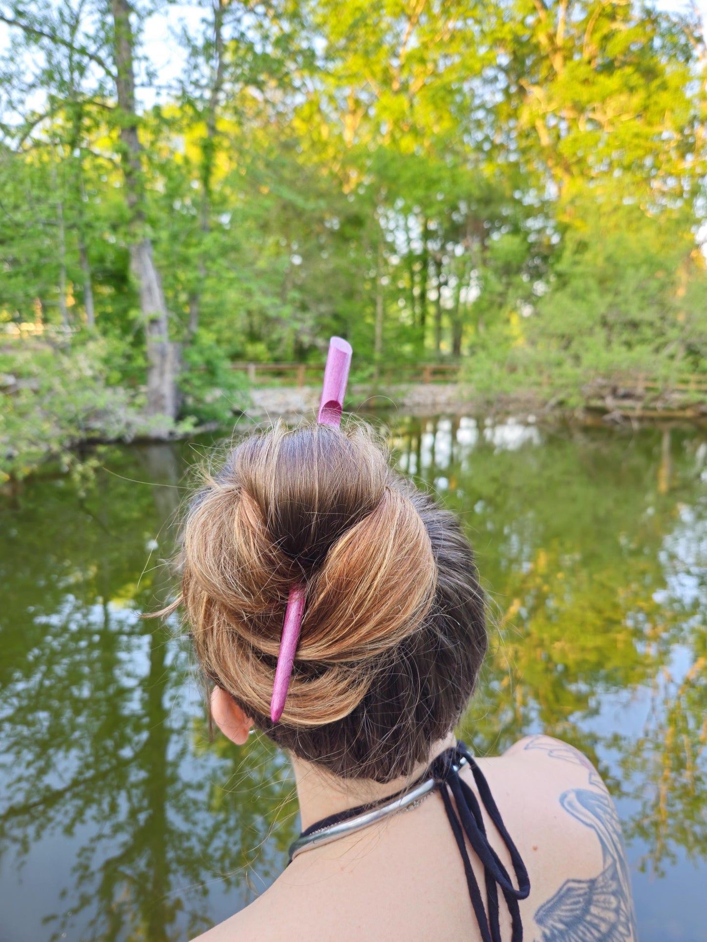 Caribbean Rosewood Hair Stick - Handmade Straight Design