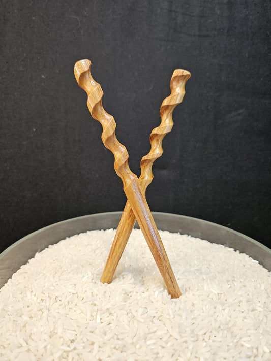 Canarywood Helix Hair Stick 8" Spiral Updo Pin - Natural South American Wood Hair Accessory for All Hair Types