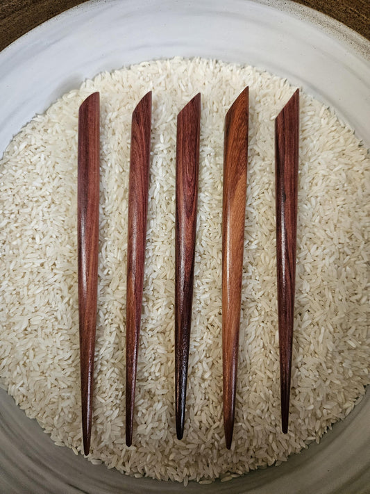 Katalox Wood Hair Stick – Handmade Angled Top Wooden Hair Pin for Buns & Long Hair | Minimalist Natural Hair Accessory