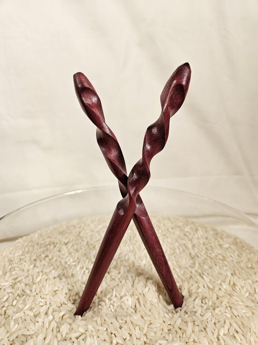 Purpleheart Wooden Hair Stick, Spiral Twisted Hair Pin for Stylish Buns and Updos, Handmade Natural Hair Accessory Gift