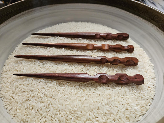 Katalox Wood Handmade Hair Stick – Carved Grip Wooden Hairstick for Buns & Updos | Natural Exotic Wood Hair Pin for Long Hair