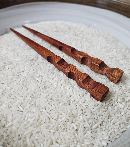 Bloodwood Handmade Hair Stick – Carved Wood Hair Pin for Buns, Updos, and Natural Hairstyles