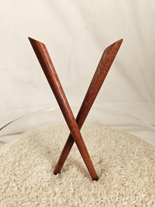 Bloodwood Handmade Hair Stick – Sloped Top Wooden Hair Pin for Updos & Buns